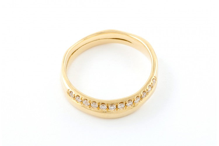 BRIDAL Wedding II Ring with 12 Diamonds