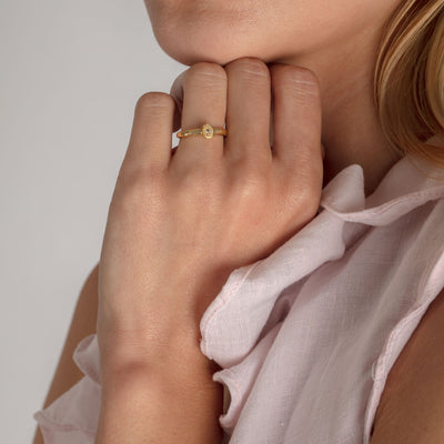 MODERN PAVE Small Ring in Gold