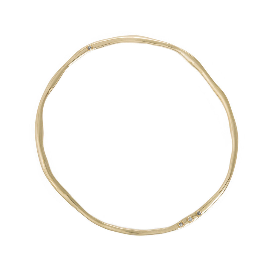 A CLASSIC TWIST Bangle with Grey Diamonds in 18ct Yellow Gold