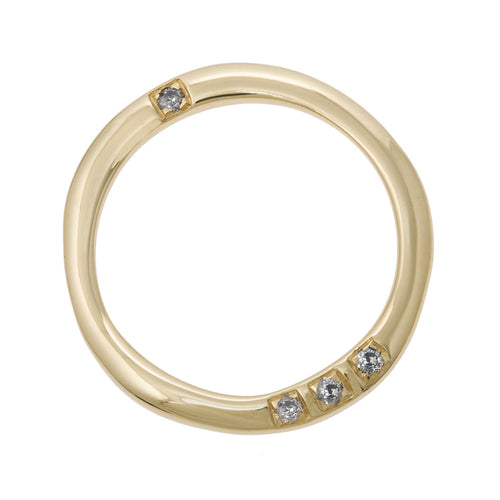 A CLASSIC TWIST Ring With Grey Diamonds in 18ct Yellow Gold