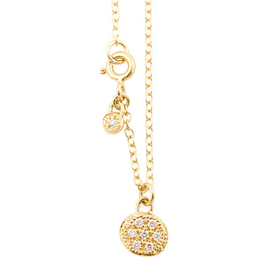 MODERN PAVE 7 Diamonds Necklace in 18ct Gold