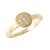 BRIDAL MODERN PAVE 7 Diamonds Ring Yellow Gold