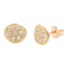 MODERN PAVE  7 Diamonds Stud  Earrings in 9K