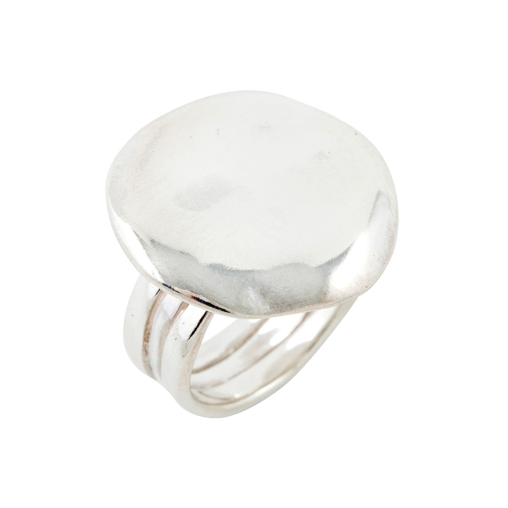 XILITLA Large Disc Ring in Silver