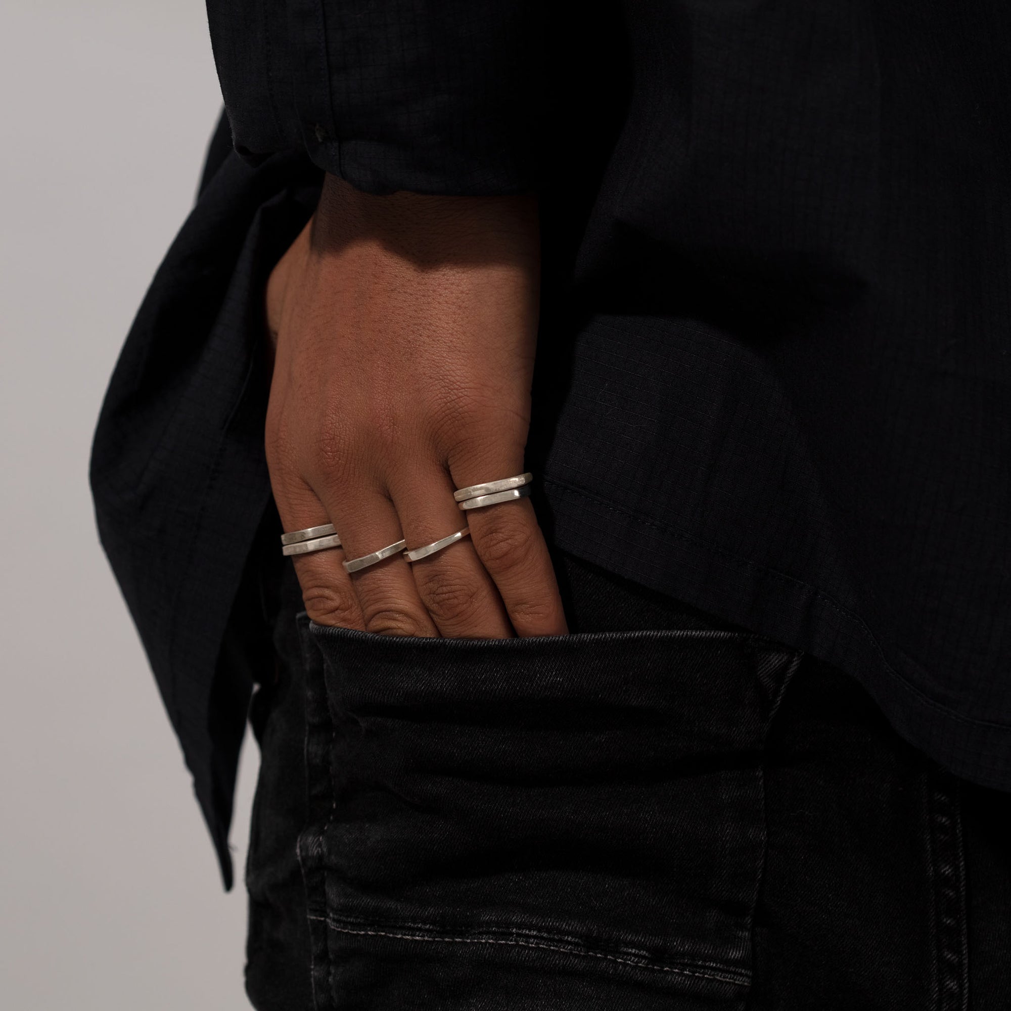 Half & Other Half Rings in Silver