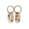 Classic, Twisted Hoop Earrings in Gold. The Classic Twist circles can be purchased plain or with diamonds. All diamonds are set in pave style framed in a squared line: three diamonds sit together on one side and one diamond on the opposite side. All diamonds are natural in colour and available in black, grey or brown, depending on the metal. The earrings come in White Gold, Yellow Gold, 18K and 9K Gold.  Edit alt text