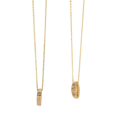 A CLASSIC TWIST Necklace with Grey Diamonds in 9ct Yellow Gold
