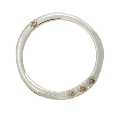 A CLASSIC TWIST Ring With Brown Diamonds in 9ct White Gold