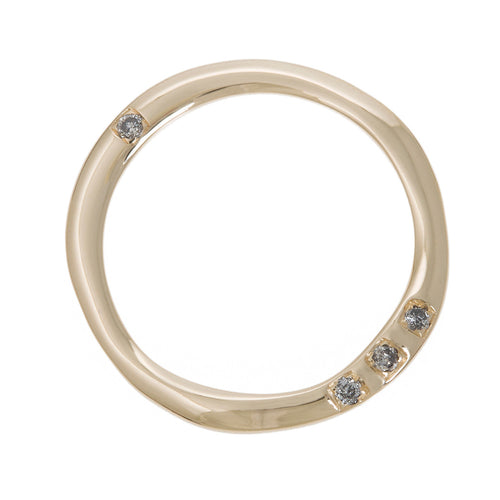 A CLASSIC TWIST Ring With Grey Diamonds in 9ct Yellow Gold