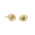 Beyond Gender Melt Stud Earrings with Emeralds in 18K