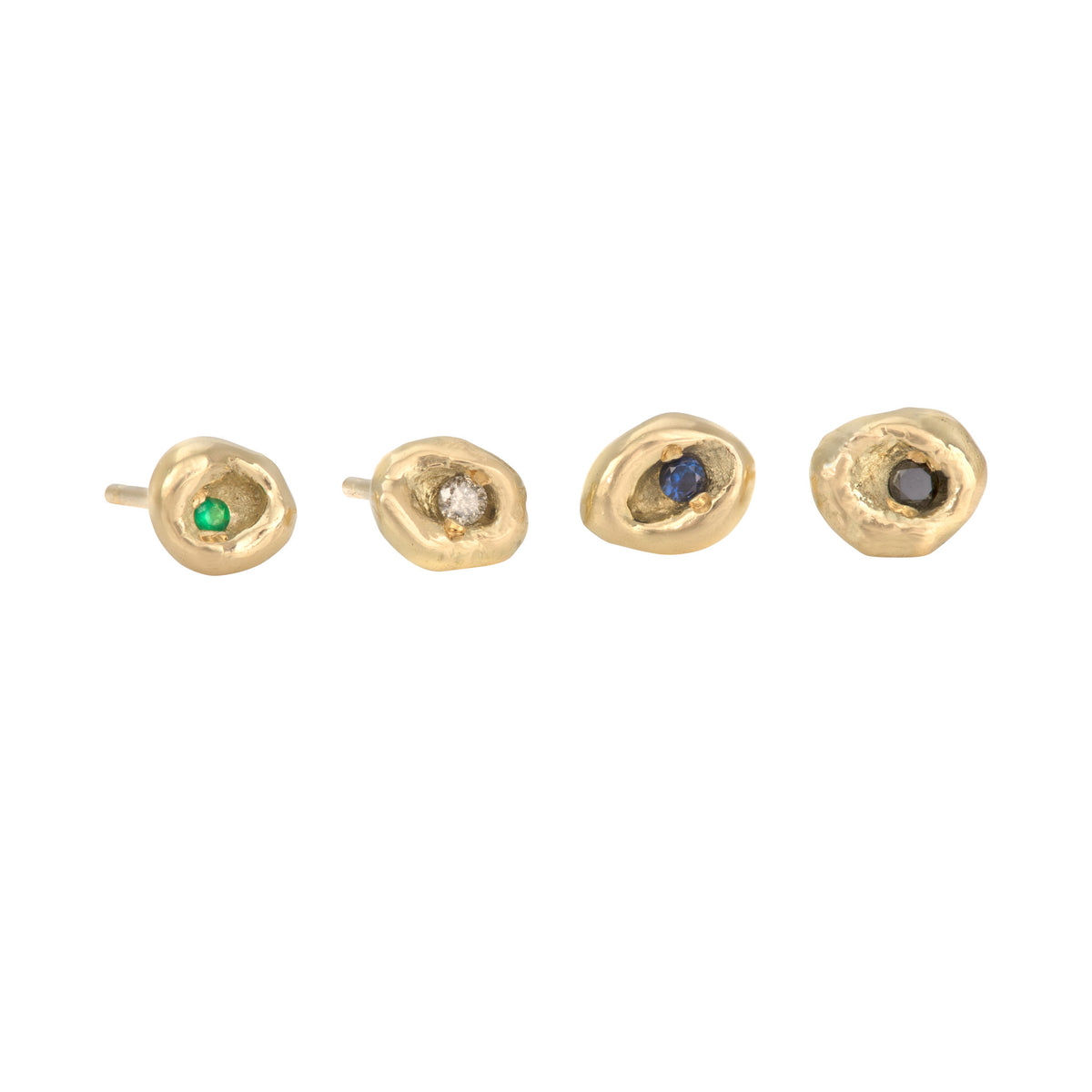 MODERN PAVE Melt Single Stud Earring in 18carat Yellow Gold