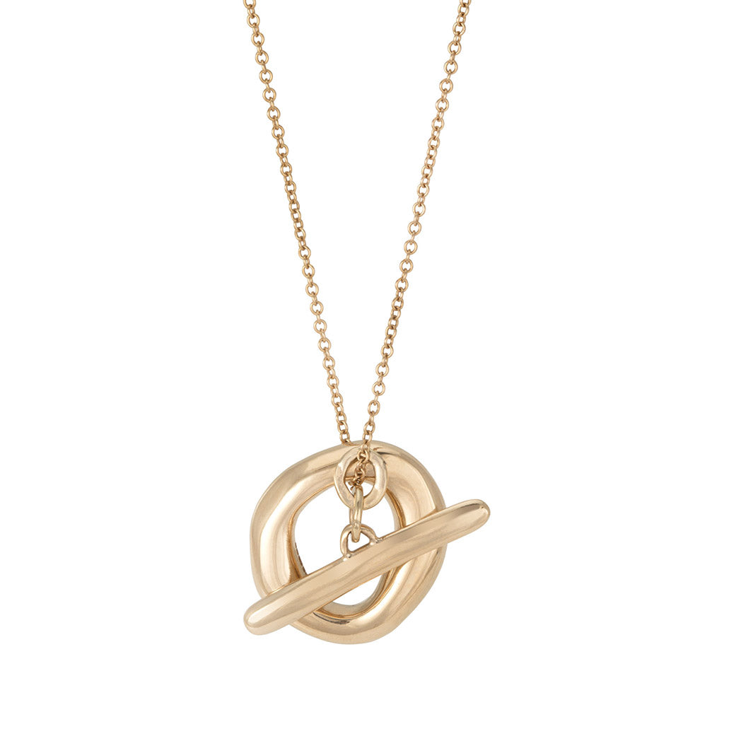 Gold Stainless Steel T-Bar Necklace | Lisa Angel