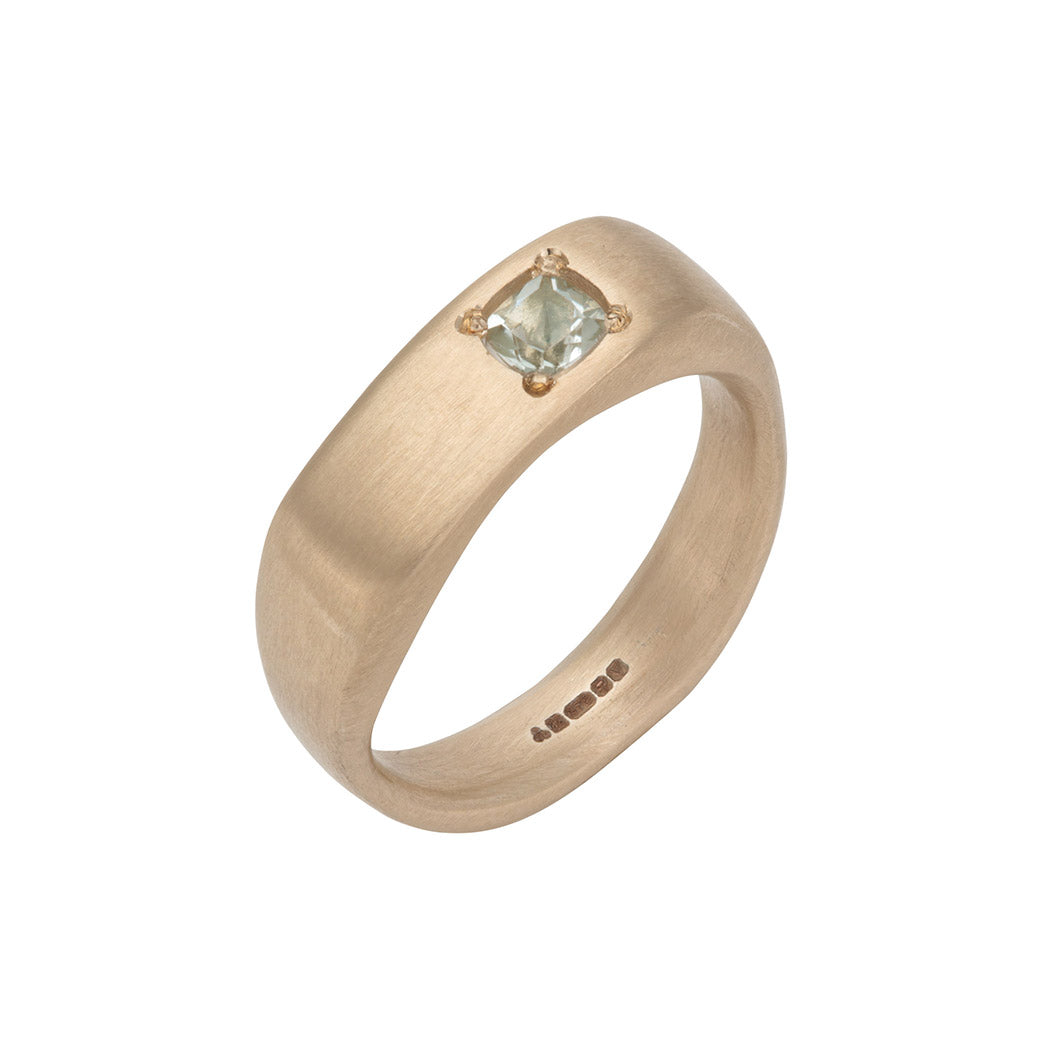 CONNECTIONS Small Ring in 9ct Yellow Gold with Green Quartz