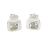 CONNECTIONS Large Stud Earrings with Green Quartz