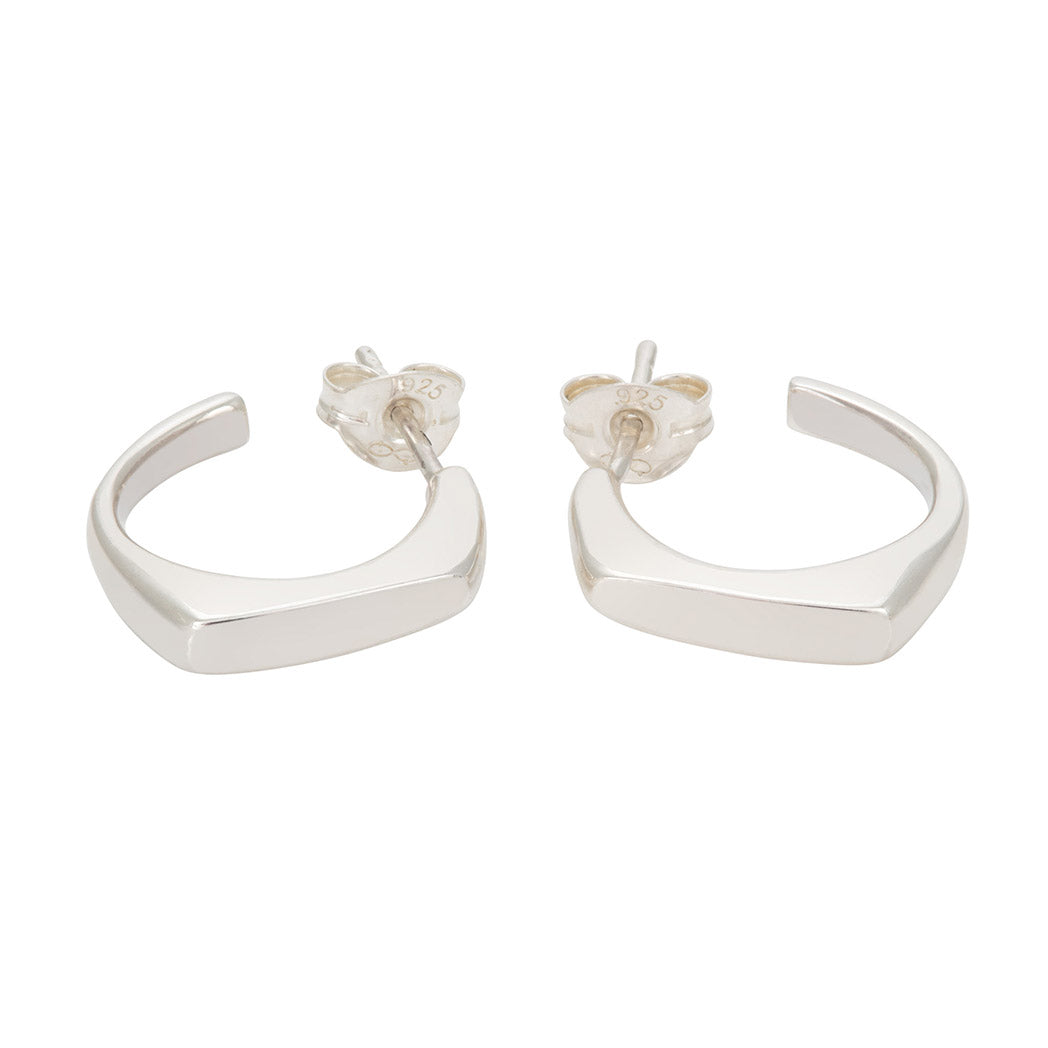 CONNECTIONS Large Sleeper Stud Earrings in Silver