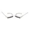 CONNECTIONS Small Sleeper Stud Earrings in Silver with 10 Black Sapphires