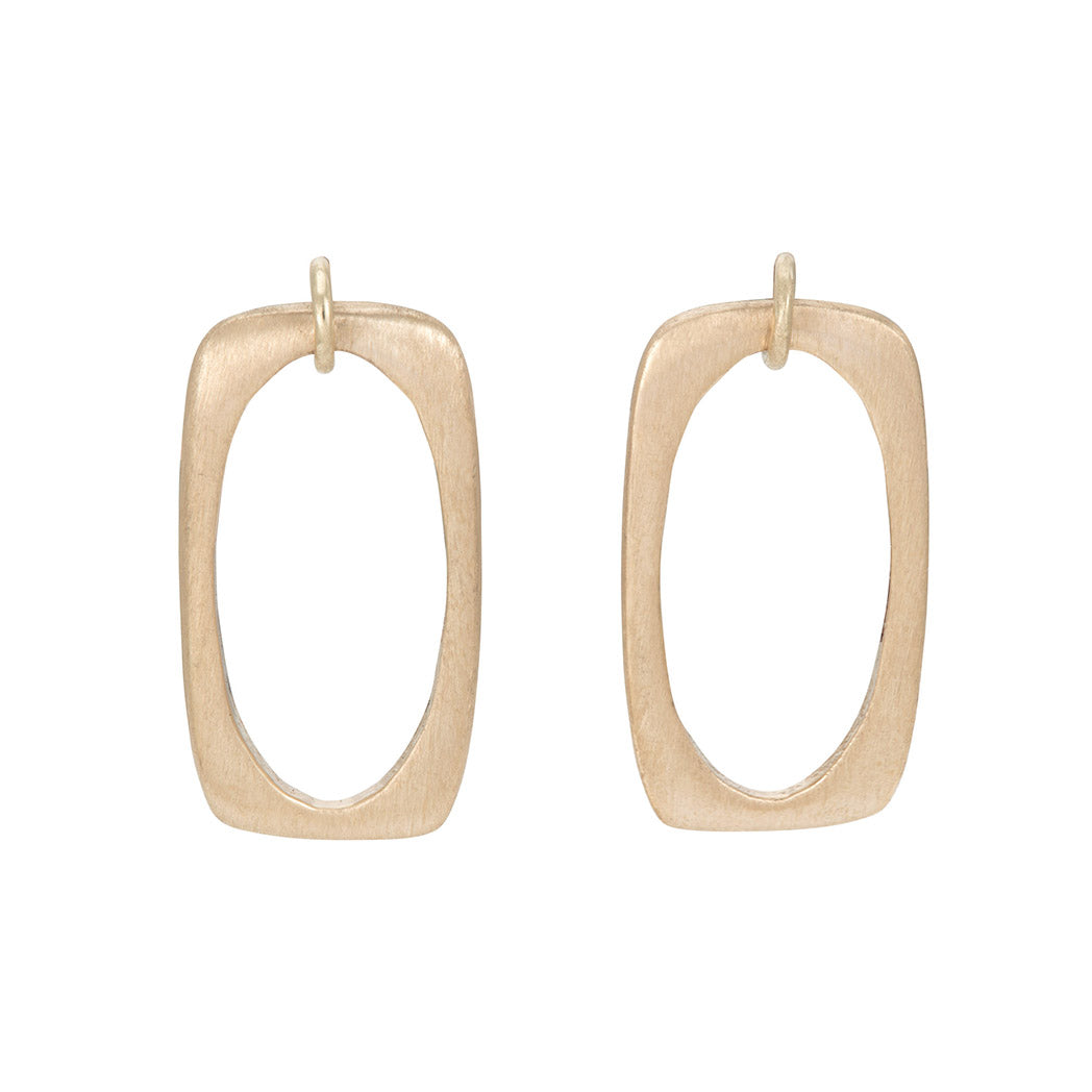 CONNECTIONS Rectangle Stud Earrings in 9carat Yellow Gold