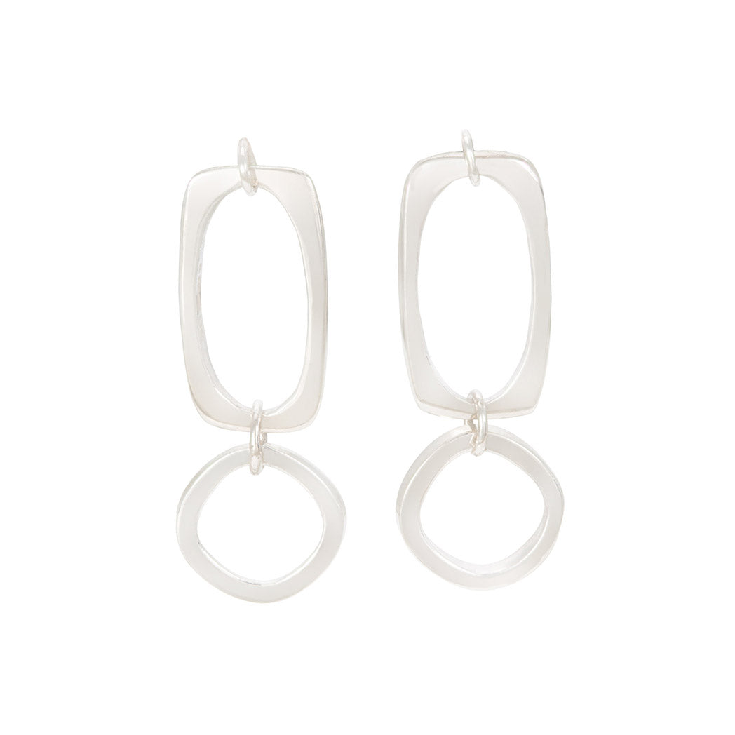 CONNECTIONS Rectangle & Round Stud Earrings