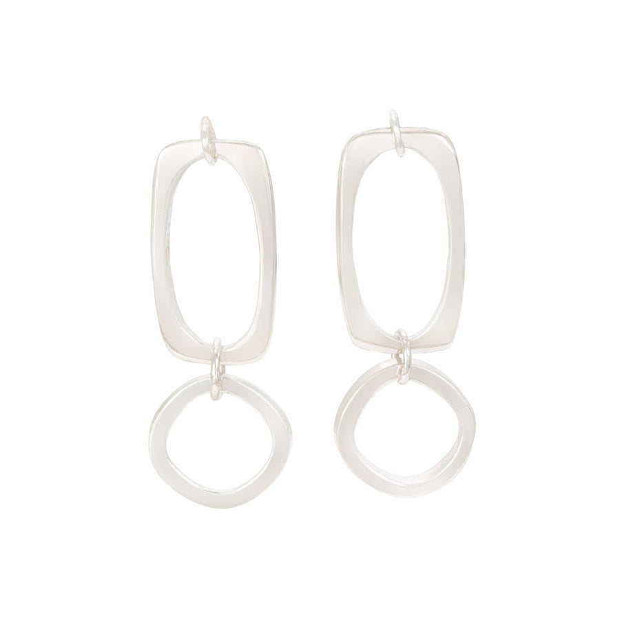 CONNECTIONS Rectangle & Round Stud Earrings