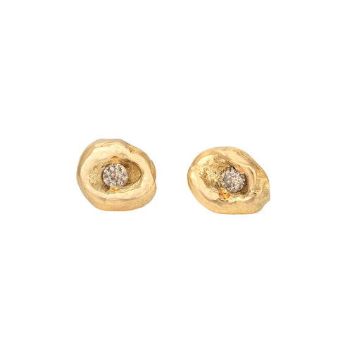 Melt Studs with diamonds in 18K