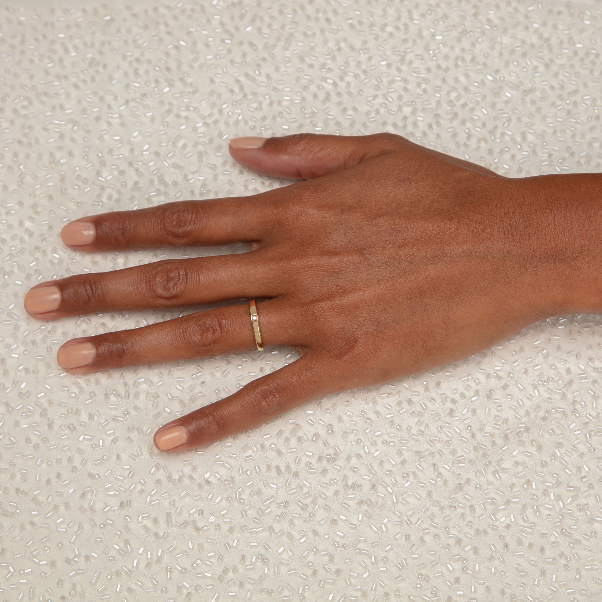 BRIDAL Wedding I Ring with 1 Diamond