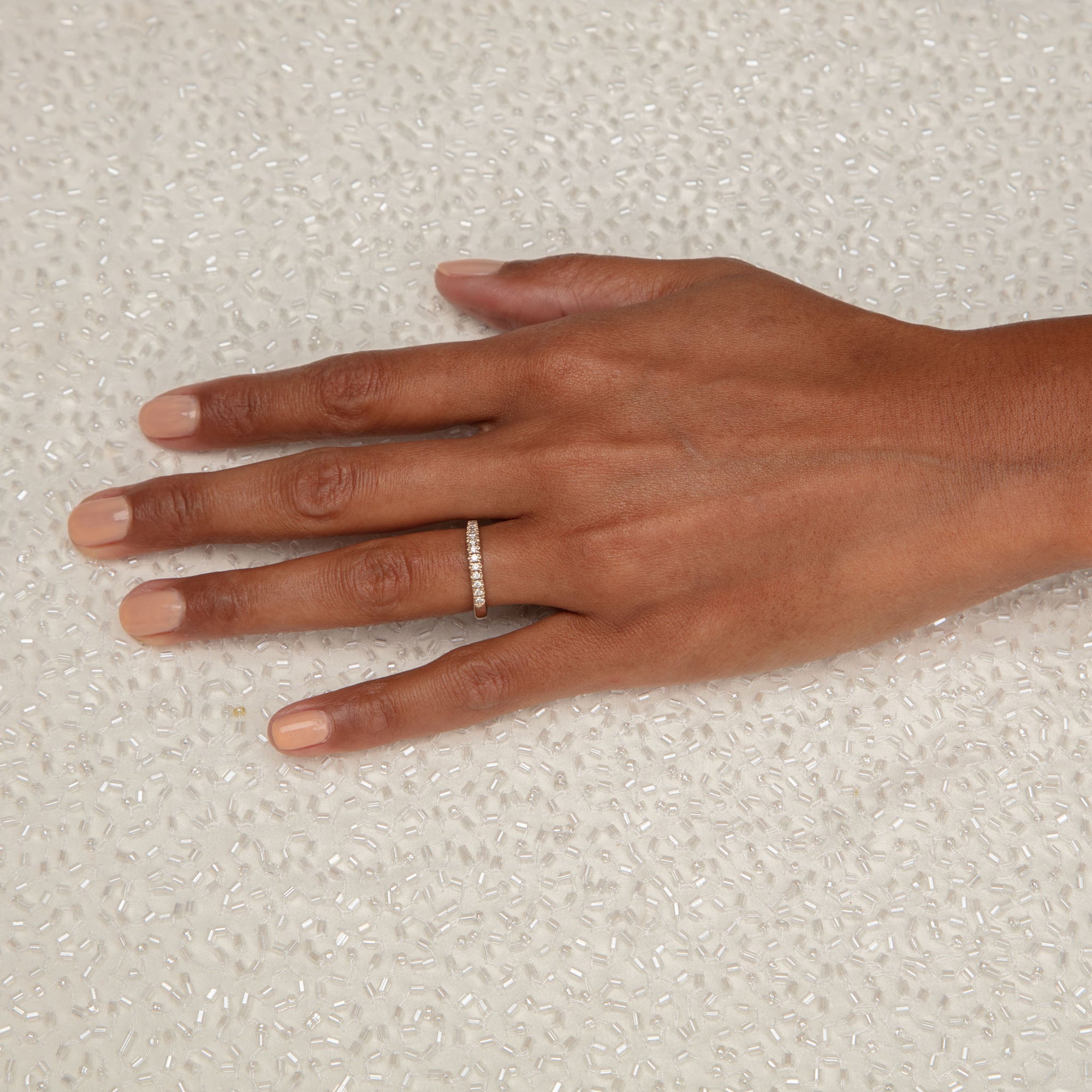 BRIDAL Wedding I Ring with 12 White Diamonds