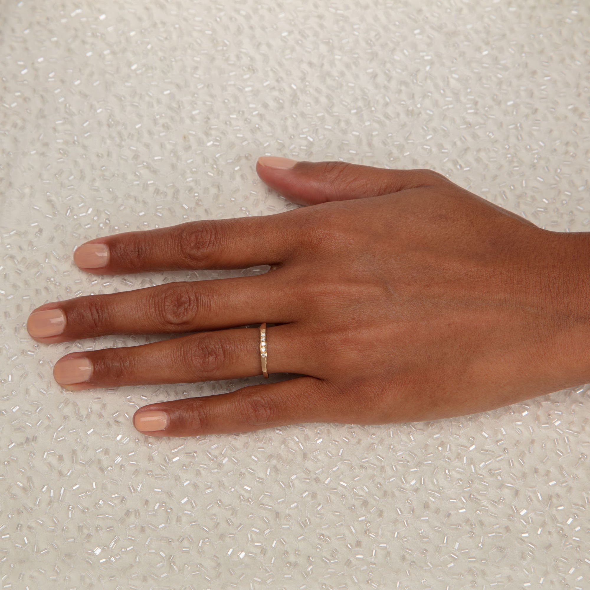 BRIDAL Trust Ring with 5 White Diamonds