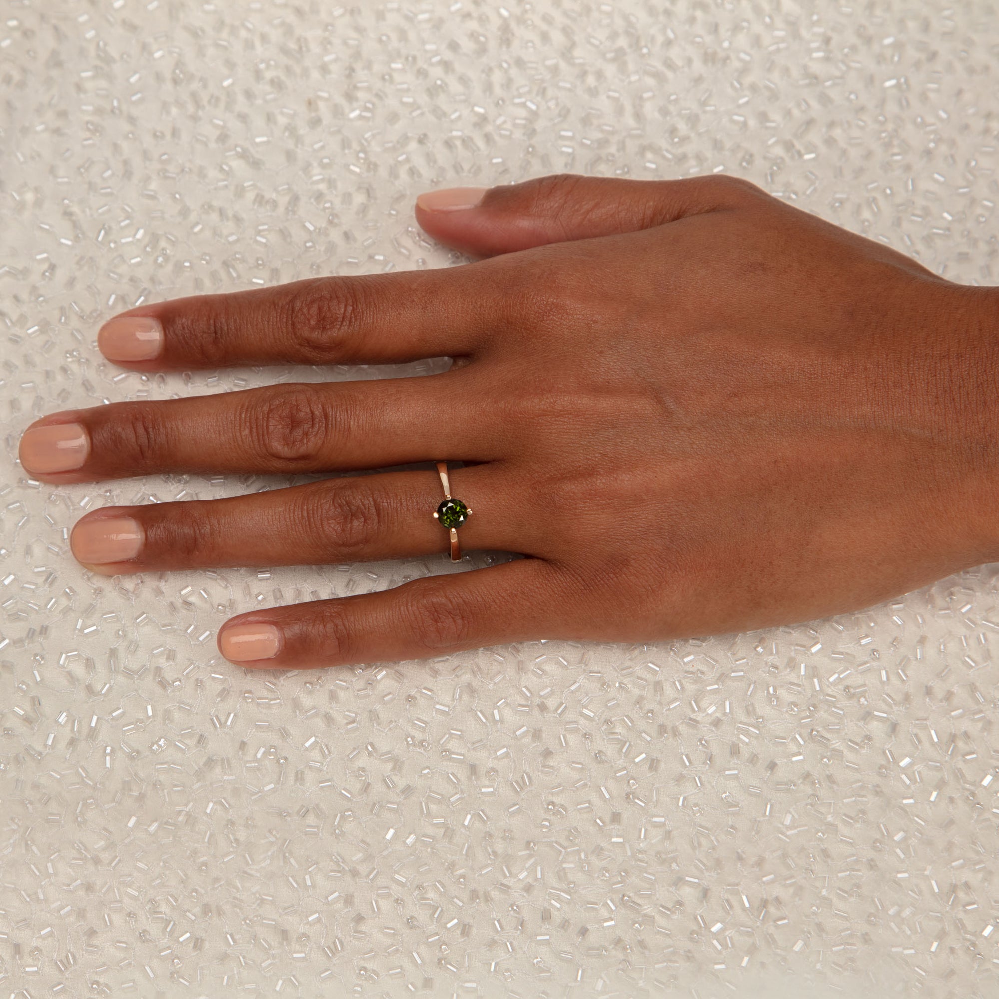 BRIDAL QUEEN Ring with Green Tourmaline