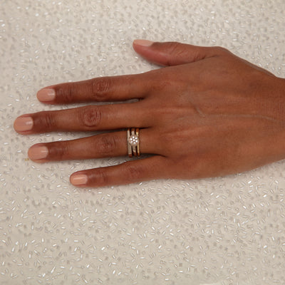 BRIDAL MODERN PAVE 7 Diamond Ring White Gold