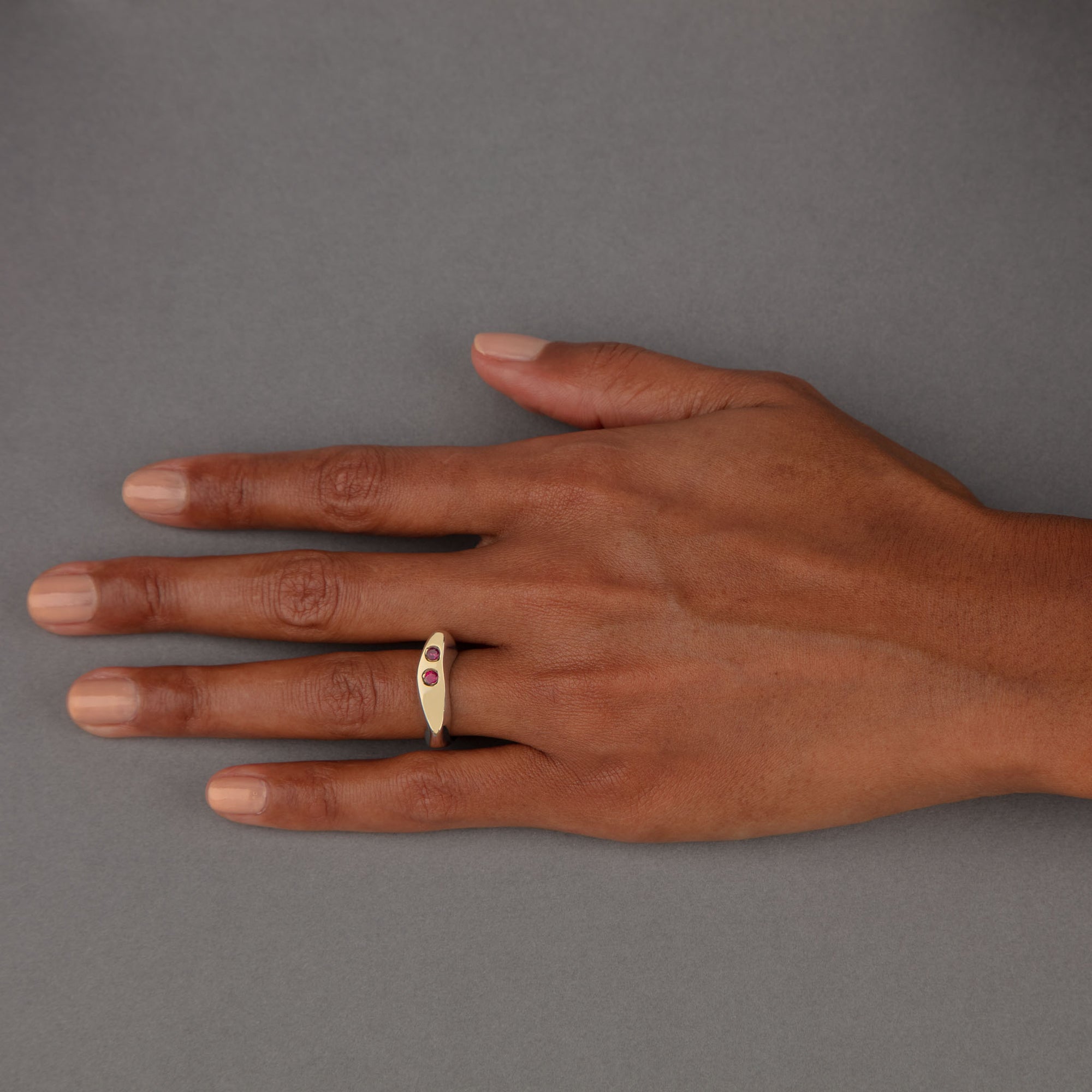 CELEBRATION Vision II Ring with Ruby & Gold Plated Top