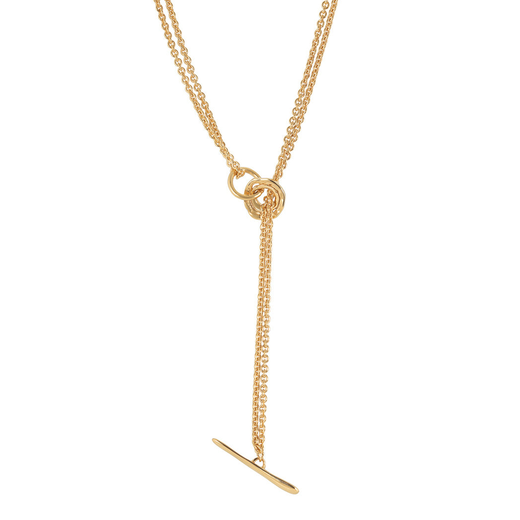 DISTORTION Long Necklace in Silver & Gold Plated Silver  Edit alt text