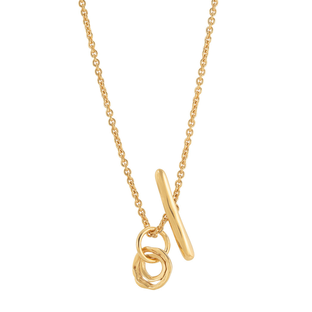 DISTORTION Long Necklace in Silver & Gold Plated Silver