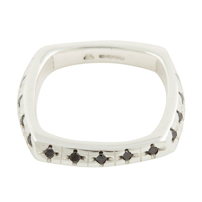 MEN Square Ring in Silver with or without Diamonds