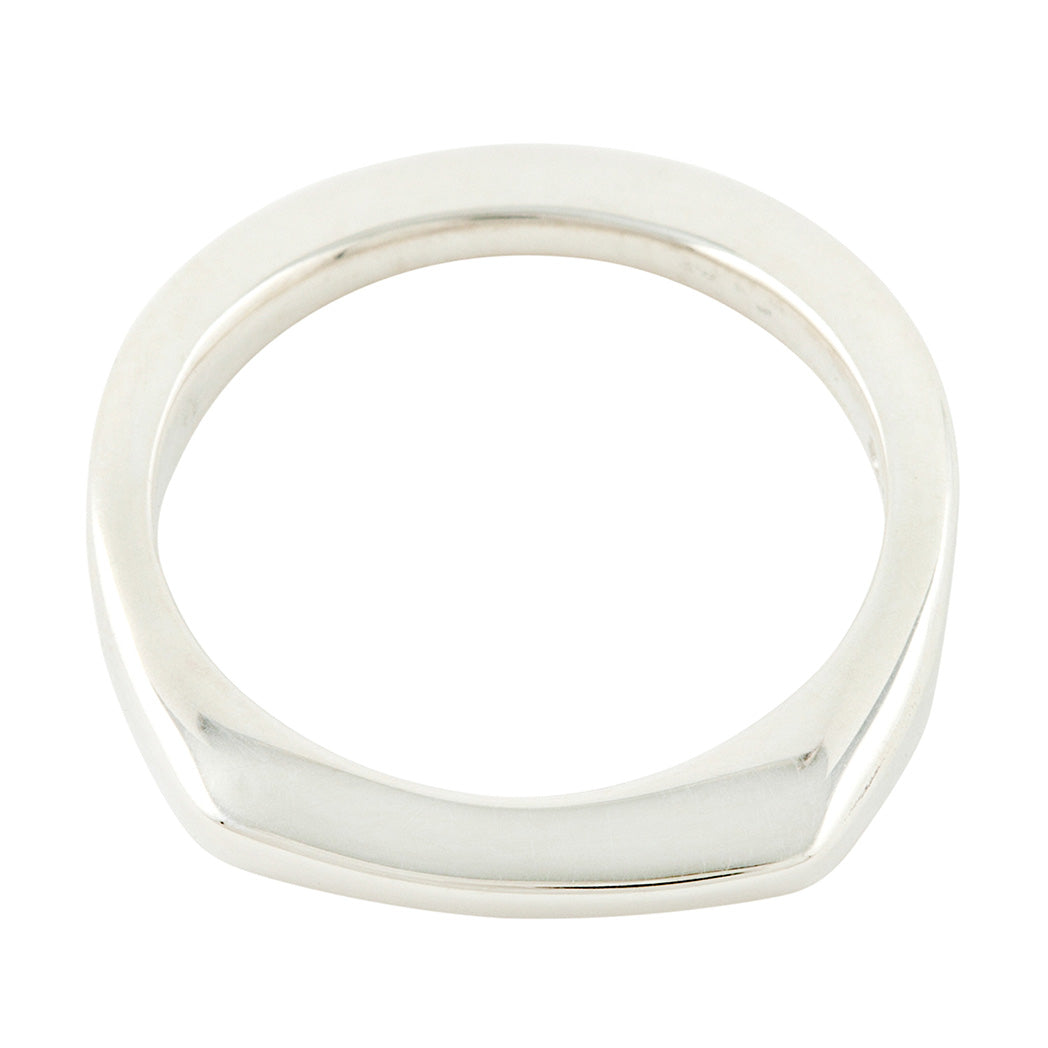 MEN Simple Ring in Silver with Engraved Initials