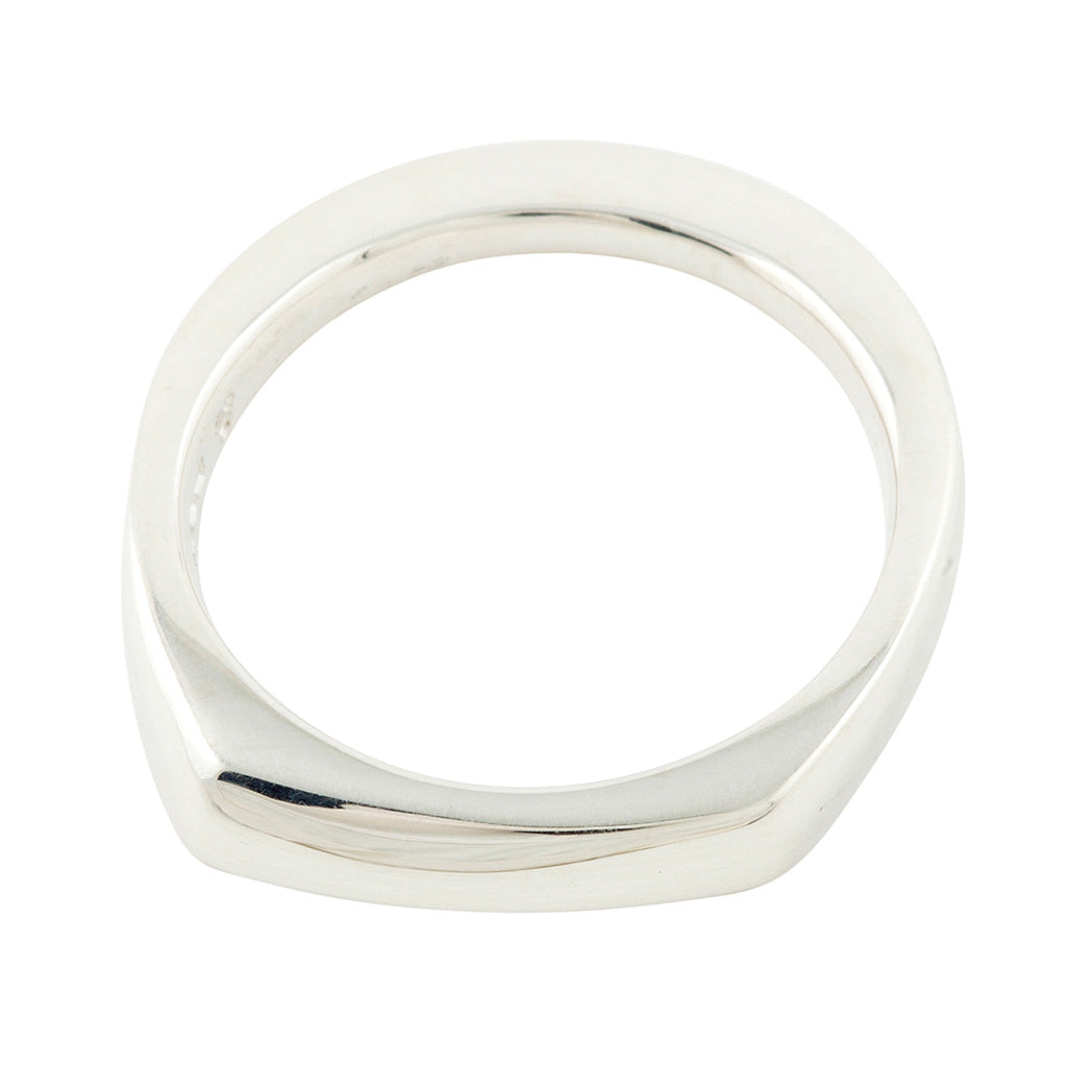 MEN Simple Ring in Silver with Engraved Initials