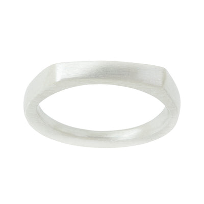 MEN Simple Ring in Silver with Engraved Initials