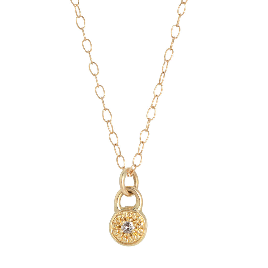 MODERN PAVE 1 Diamond Necklace in Gold