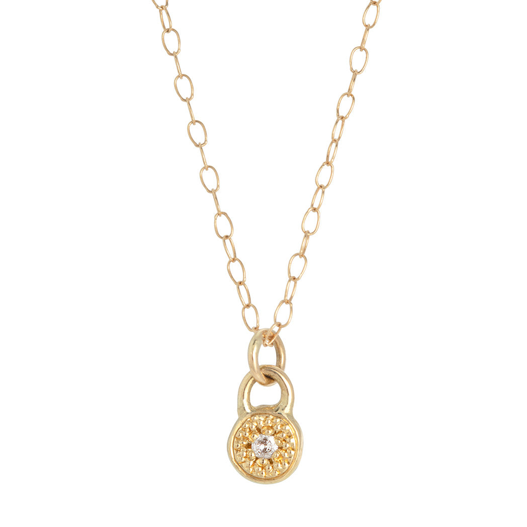MODERN PAVE 1 Diamond Necklace in Gold
