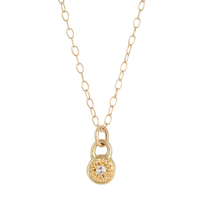 MODERN PAVE 1 Diamond Necklace in Gold