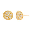 MODERN PAVE 7 Diamonds Stud Earrings in 18ct Gold