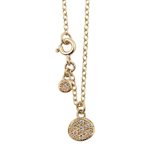 MODERN PAVE 7 Diamonds Necklace in 9ct Gold