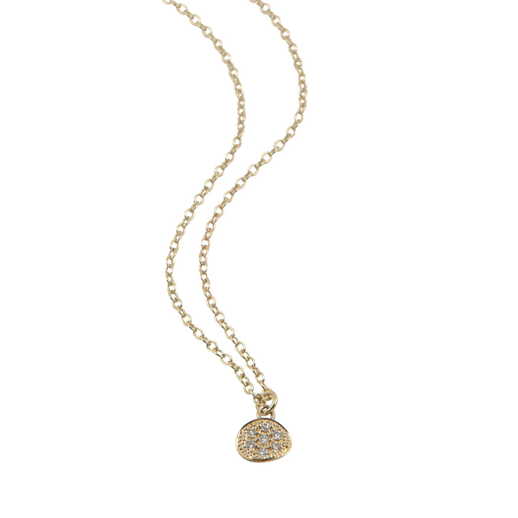 MODERN PAVE 7 Diamonds Necklace in 9ct Gold