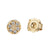 Modern Pave Diamond Love Stud Earring in 18ct Yellow Gold