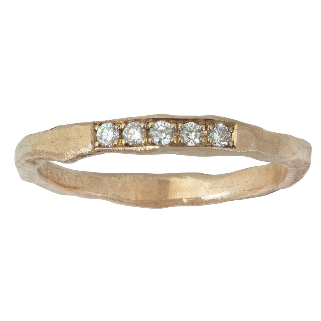 BRIDAL Trust Ring with 5 Grey Diamonds