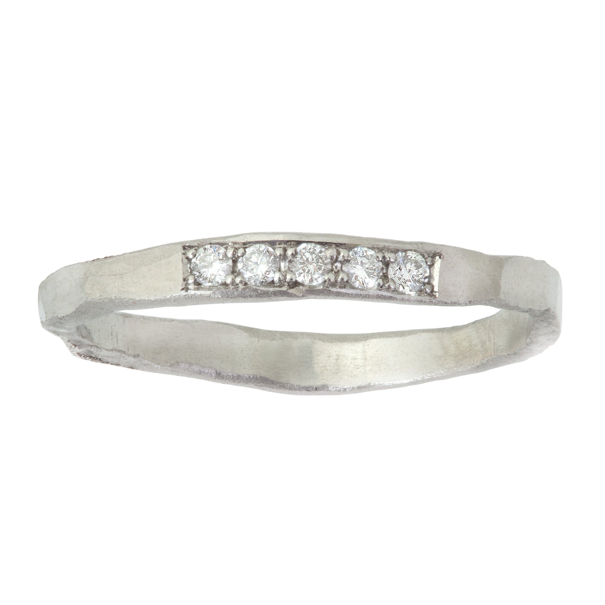 Trust Ring with 5 White Diamonds in Yellow or White Gold or Platinum