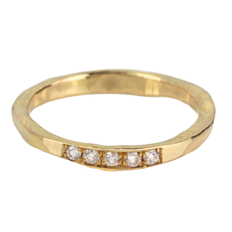 Trust Ring with 5 White Diamonds in Yellow or White Gold or Platinum