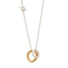UNITY Simple Necklace with Large Pendant in Silver & Gold Plated Silver