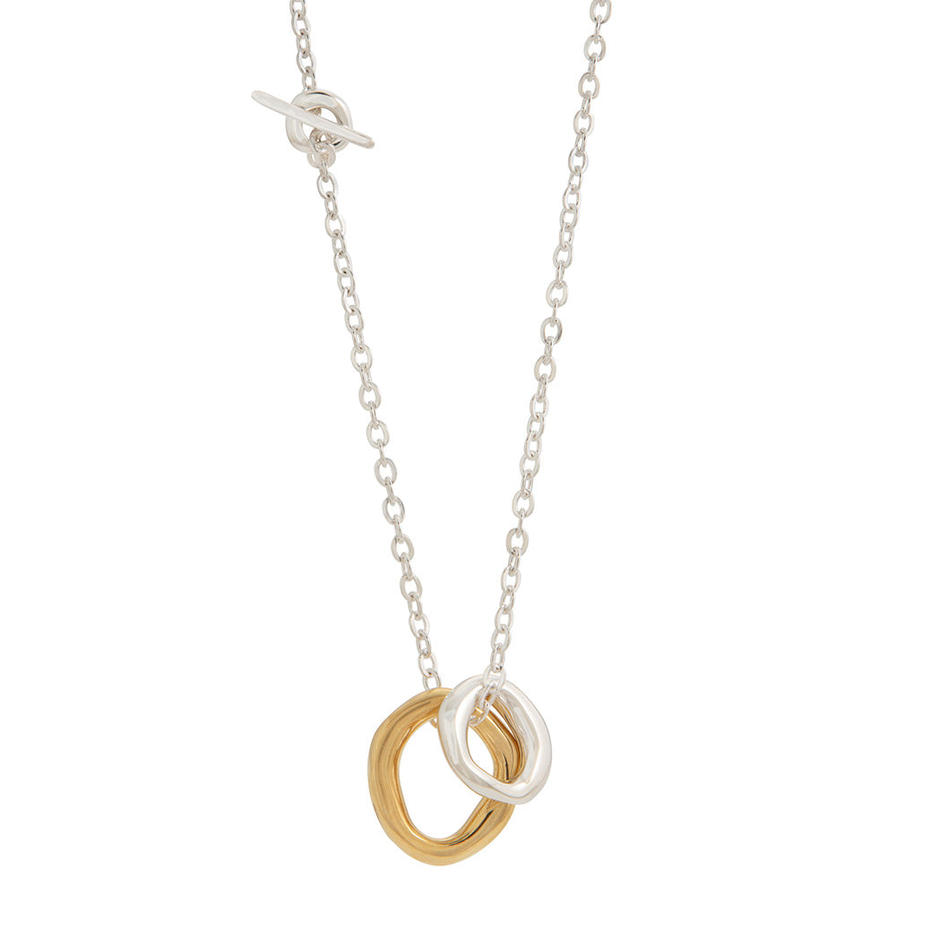 UNITY Simple Necklace with Medium Pendant in Silver & Gold Plated Silv -  Corinne Hamak Jewellery