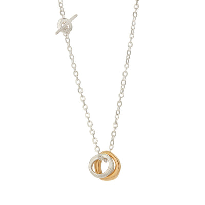 UNITY Simple Necklace with Tiny Pendant in Silver & Gold Plated Silver