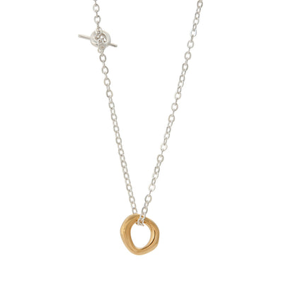 UNITY Simple Necklace with Medium Pendant in Silver & Gold Plated Silver